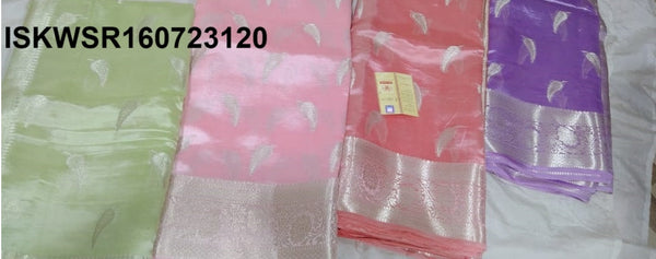 Zari Weaved Silk Saree With Blouse-ISKWSR160723120