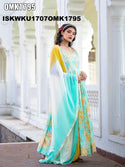 Floral Printed Malmal Cotton Anarkali Kurti With Dupatta-ISKWKU1707OMK1795