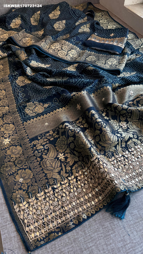 Banarasi Weaved Munga Silk Saree With Blouse-ISKWSR170723124