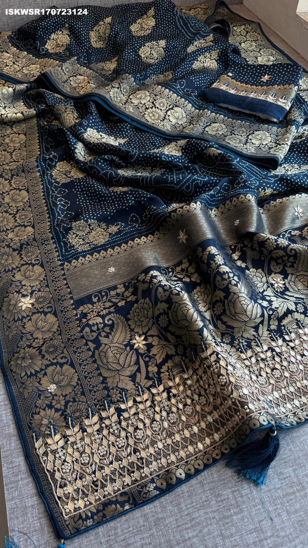 Banarasi Weaved Munga Silk Saree With Blouse-ISKWSR170723124