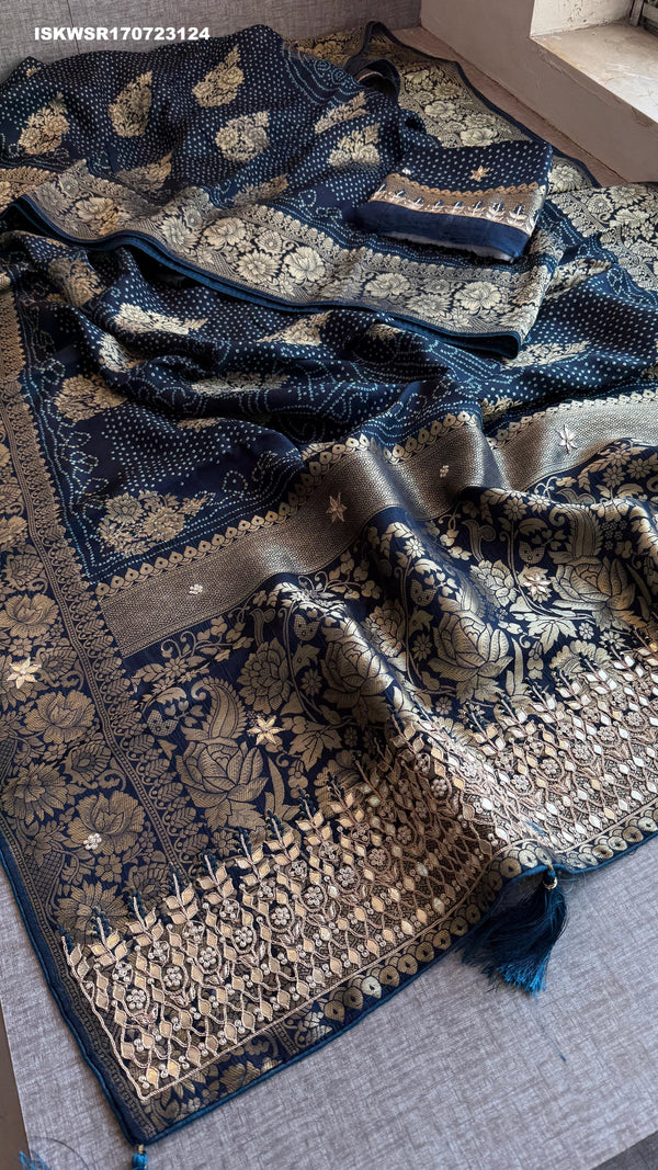 Banarasi Weaved Munga Silk Saree With Blouse-ISKWSR170723124