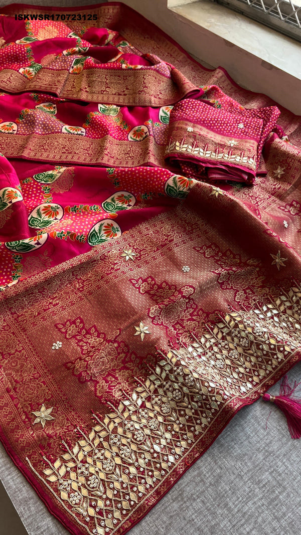 Banarasi Weaved Munga Silk Saree With Blouse-ISKWSR170723125