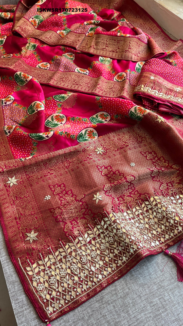 Banarasi Weaved Munga Silk Saree With Blouse-ISKWSR170723125