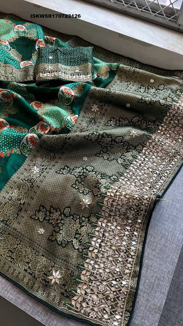 Banarasi Weaved Munga Silk Saree With Blouse-ISKWSR170723126