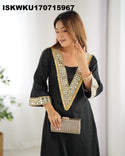 Embroidered Chinon Kurti With Pant-ISKWKU170715967
