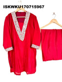 Embroidered Chinon Kurti With Pant-ISKWKU170715967