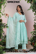 Net Schiffli Anarkali Kurti With Pant And Dupatta-ISKWSU1707OMK3169