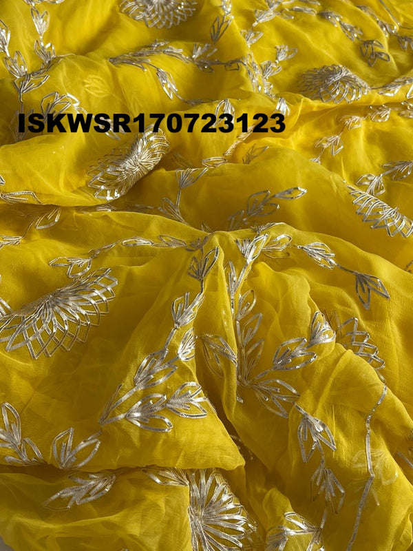 Sequined Chiffon Saree With Blouse-ISKWSR170723123