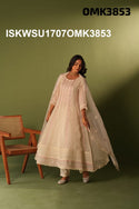 Embroidered Organza Anarkali Kurti With Pant And Dupatta-ISKWSU1707OMK3853
