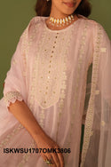 Embroidered Organza Anarkali Kurti With Pant And Dupatta-ISKWSU1707OMK3806