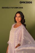 Embroidered Organza Anarkali Kurti With Pant And Dupatta-ISKWSU1707OMK3806