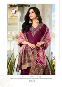 Embroidered Dola Silk Kurti With Silk Pant And Jacquard Dupatta-ISKWSU21071895