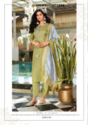 Embroidered Dola Silk Kurti With Silk Pant And Jacquard Dupatta-ISKWSU21071895