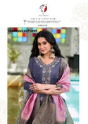 Embroidered Dola Silk Kurti With Silk Pant And Jacquard Dupatta-ISKWSU21071895