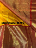 Kanchipuram Handloom Korvai Silk Saree With Contrast Blouse-ISKWSR220715700