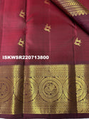 Kanchipuram Handloom Silk Saree With Contrast Blouse-ISKWSR220713800