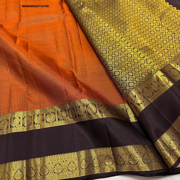 Kanchipuram Handloom Silk Saree With Contrast Blouse-ISKWSR220712790