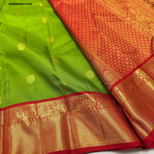 Kanchipuram Handloom Silk Saree With Blouse-ISKWSR220712790
