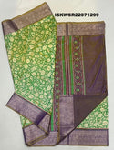 Digital Kalamkari Printed Silk Saree With Contrast Blouse-ISKWSR22071299