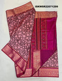 Digital Kalamkari Printed Silk Saree With Contrast Blouse-ISKWSR22071299