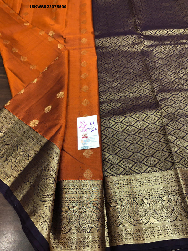 Kanchipuram Silk Saree With Contrast Blouse-ISKWSR22075500