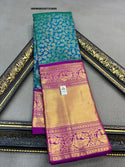 Kanchipuram Handloom Silk Saree With Contrast  Blouse-ISKWSR220723800