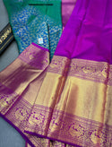 Kanchipuram Handloom Silk Saree With Contrast  Blouse-ISKWSR220723800