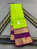 Kanchipuram Handloom Silk Saree With Contrast Blouse-ISKWSR220718500