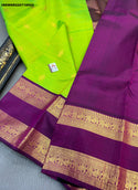 Kanchipuram Handloom Silk Saree With Contrast Blouse-ISKWSR220718500