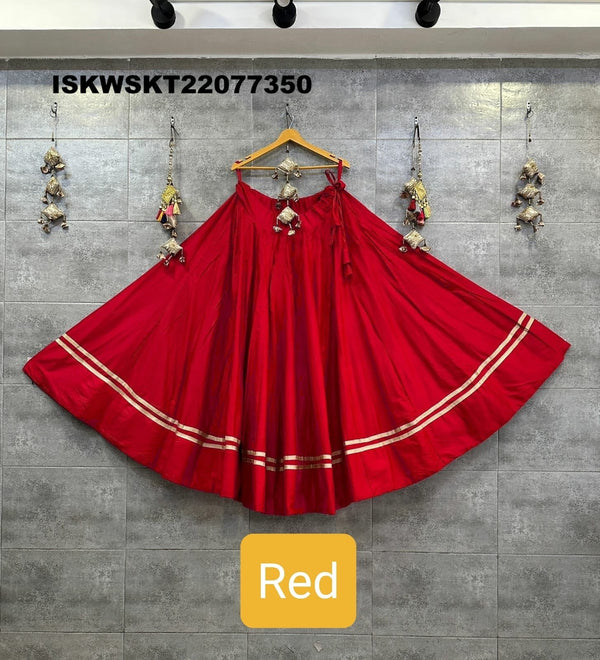 Sequined Rayon Cotton Skirt-ISKWSKT22077350