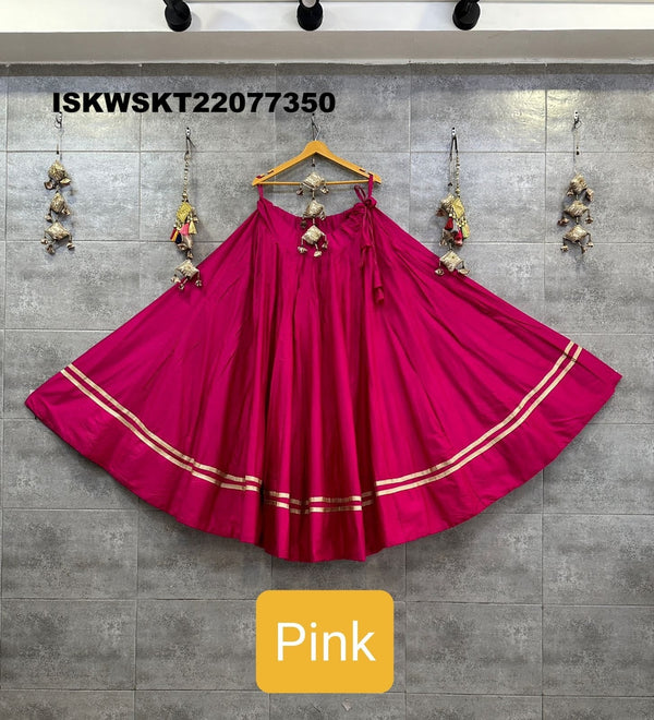 Sequined Rayon Cotton Skirt-ISKWSKT22077350