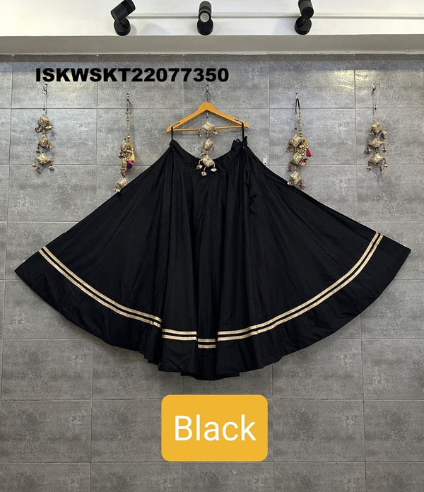 Sequined Rayon Cotton Skirt-ISKWSKT22077350