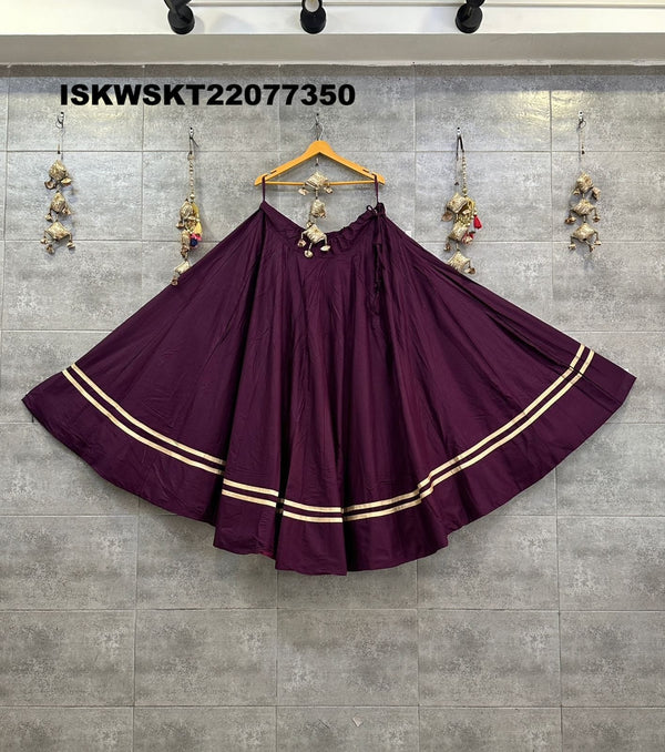 Sequined Rayon Cotton Skirt-ISKWSKT22077350