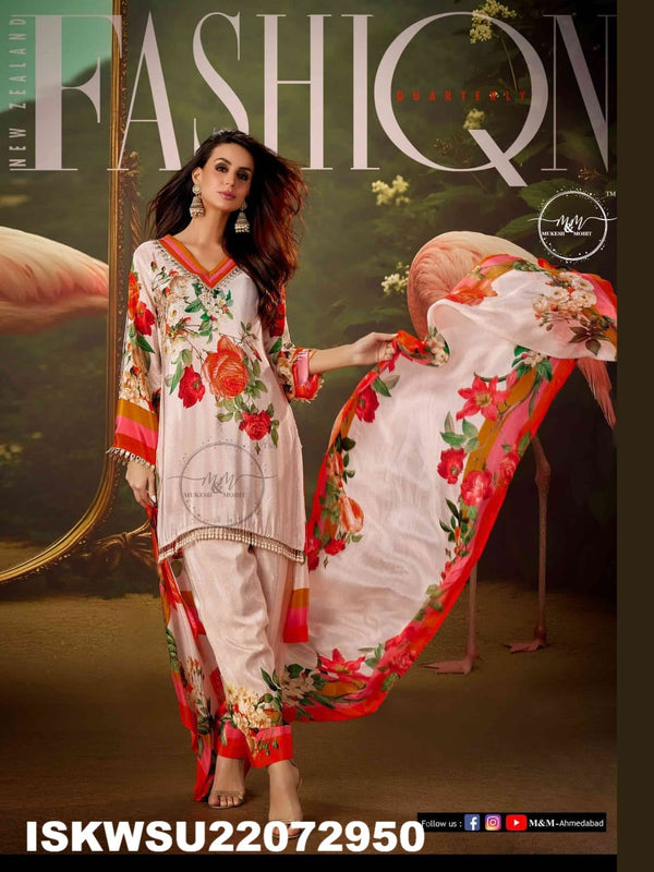 Printed Crepe Silk Kurti with Pant And Dupatta-ISKWSU22072950