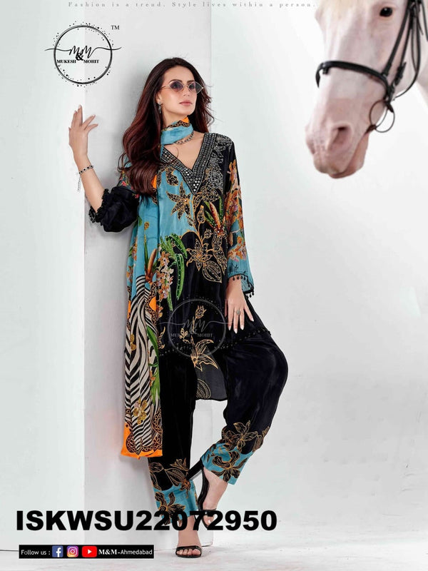 Printed Crepe Silk Kurti with Pant And Dupatta-ISKWSU22072950