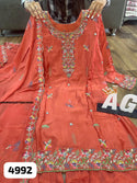 Embroidered Maslin Silk Kurti With Sharara And Dupatta-ISKWSH2207AGC4992