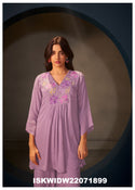 Embroidered Silk Top With Palazzo-ISKWIDW22071899