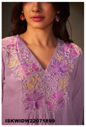 Embroidered Silk Top With Palazzo-ISKWIDW22071899