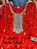 Bandhani Printed Viscose Georgette Gown With Net Dupatta-ISKWGN2207NP3679