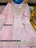 Embroidered Silk Kurti With Sharara And Organza Dupatta-ISKWSH2207NP3675