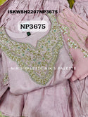 Embroidered Silk Kurti With Sharara And Organza Dupatta-ISKWSH2207NP3675