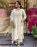 Embroidered Dola Silk Kurti With Silk Pant And Organza Dupatta-ISKWSUFC180725C