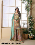 Printed Viscose Crepe Silk Kurti With Sharara And Dupatta-ISKWSH23073450