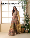 Printed Viscose Crepe Silk Kurti With Sharara And Dupatta-ISKWSH23073450