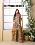 Printed Viscose Crepe Silk Kurti With Sharara And Dupatta-ISKWSH23073450