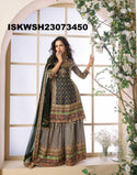 Printed Viscose Crepe Silk Kurti With Sharara And Dupatta-ISKWSH23073450