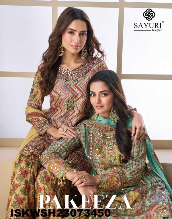 Printed Viscose Crepe Silk Kurti With Sharara And Dupatta-ISKWSH23073450