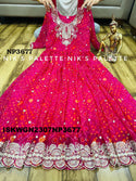 Bandhani Printed Viscose Georgette Gown With Net Dupatta-ISKWGN2307NP3677