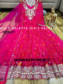 Bandhani Printed Viscose Georgette Gown With Net Dupatta-ISKWGN2307NP3677