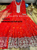 Bandhani Printed Viscose Georgette Gown With Net Dupatta-ISKWGN2307NP3679